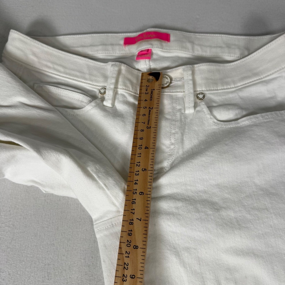 Lilly Pulitzer White Cropped Eyelet Hem Jeans - Picture 8 of 10